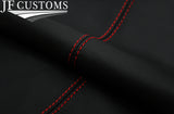 RED STITCH LEATHER 2X TOP DOOR TRIM COVERS FOR JAGUAR XK8 X100 COUPE 96-04