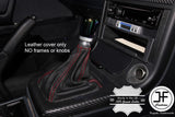RED STITCH TOP GRAIN LEATHER GEAR GAITER FITS MAZDA RX-7 RX7 FC3S 1986-1991