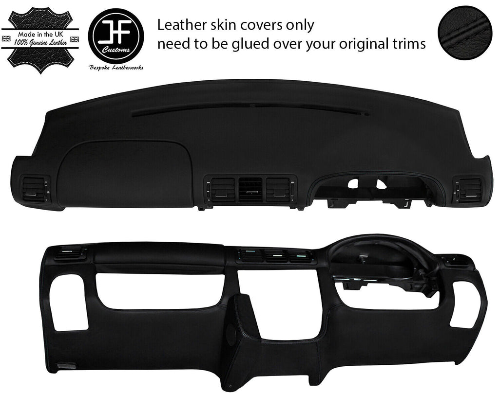 BLACK STITCH TOP & LOWER DASHBOARD LEATHER COVERS FOR MERCEDES ML W163 01-05