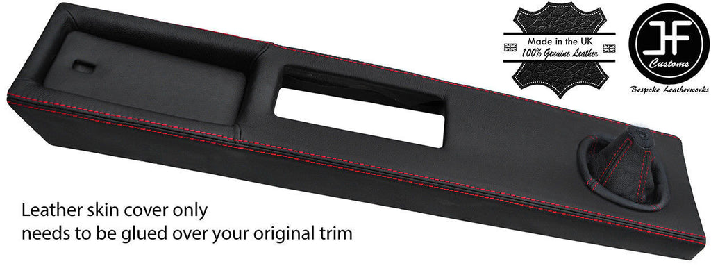 RED STITCH CONSOLE & GEAR GAITER LEATHER COVER FOR LANCIA MONTECARLO SCORPION