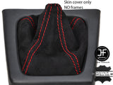 RED STITCHING REAL SUEDE MANUAL GEAR GAITER FITS MAZDA RX7 FC3S 1986-1991