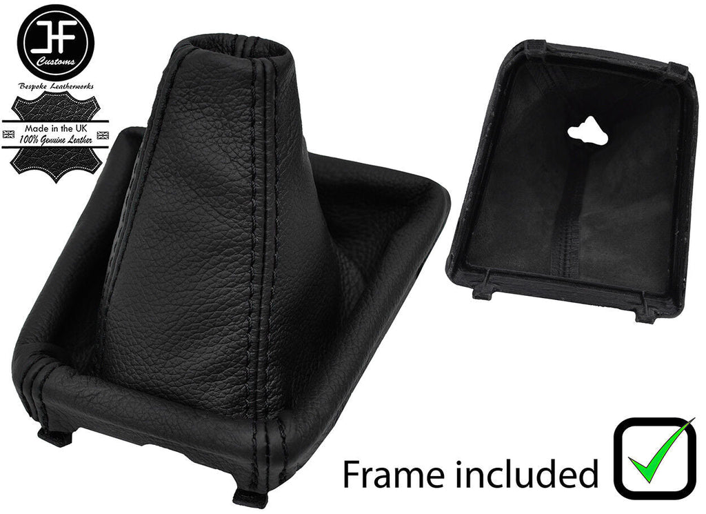 BLACK STITCH LEATHER MANUAL GEAR GAITER + PLASTIC FRAME FOR SKODA SUPERB 15-18