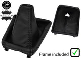 BLACK STITCH LEATHER MANUAL GEAR GAITER + PLASTIC FRAME FOR SKODA SUPERB 15-18