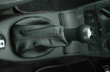 FITS VW POLO 6N2 2000-2001 GEAR GAITOR  COVER  BLACK LEATHER BLACK STITCH