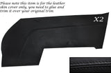 BLACK STITCH 2X DOOR CARD LEATHER SKIN COVERS FITS PORSCHE 911 T & 911 S 69-71