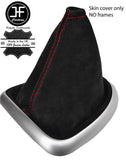 RED STITCHING REAL SUEDE GEAR GAITER FITS QASHQAI J10 2007-2013 CUSTOM NEW