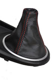 FITS HYUNDAI TIBURON COUPE 2002-2005 GEAR GAITER REAL LEATHER RED STITCHING JF2
