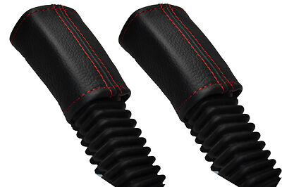 RED STITCH FITS RANGE ROVER VOGUE L322 02-12 2X SEAT BELT STALK LEATHER COVERS