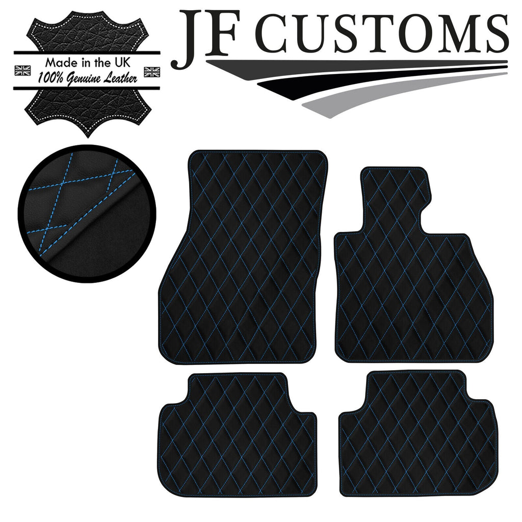 L BLUE DIAMOND STITCH VINYL 4X TAILORED FLOOR MAT CARPETS FOR BMW F40 19-21