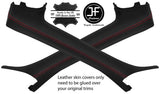 RED STITCH 2X A PILLAR LEATHER COVERS FITS AUDI A4 B6 B7 CABRIO 02-09 STYLE 2
