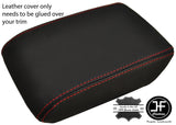 RED STITCHING REAL LEATHER ARMREST LID COVER FITS AUDI A4 2008-2015 CUSTOM NEW