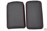 FITS MAZDA RX8 ARMREST 2 X  LID COVERS LEATHER RED ST CUSTOM NEW MADE IN UK