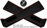 RED STITCH 2X UPPER B PILLAR SUEDE  COVERS FOR JEEP WRANGLER JK 11-17 4 DOOR