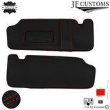 RED CROSS STITCH LEATHER 2X SUN VISOR COVERS FOR AUDI A4 B7 2005-2008 CUSTOM NEW
