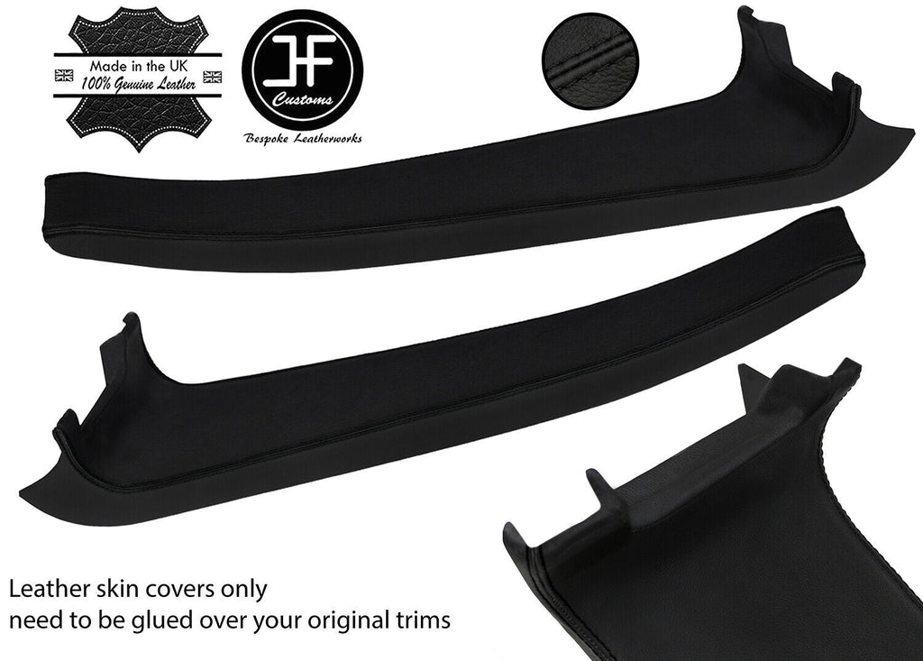 BLACK  STITCH 2X DOOR SILL TRIM TOP GRAIN LEATHER COVER FOR LOTUS ELISE S2 07-11
