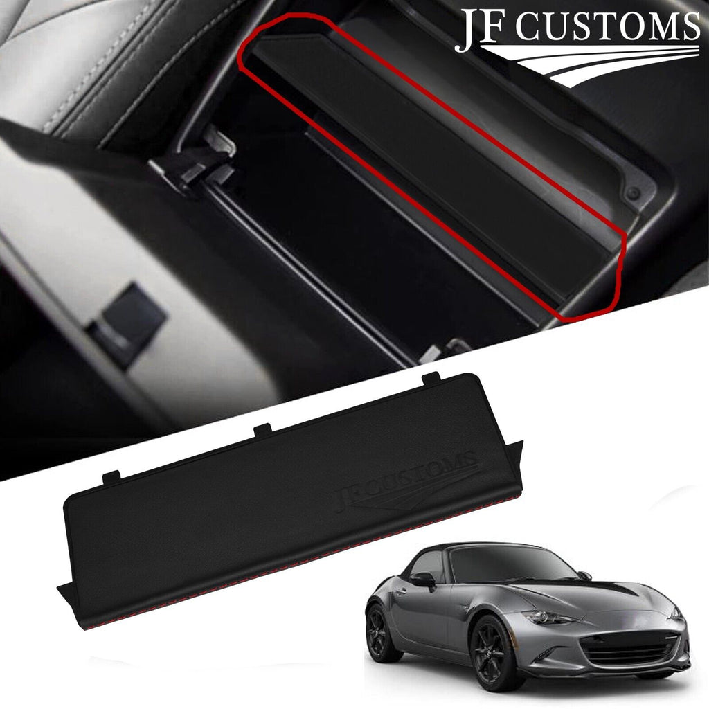 JF2 RED STITCH STORAGE CUBBY BOX LEATHER COVER+FRAME FOR MAZDA MX5 MK4 15-20