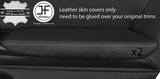 BLACK REAL LEATHER 2X FRONT DOOR ARMREST COVER FITS NISSAN GT-R GTR R35 09-17