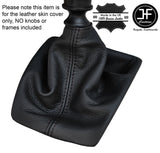 BLACK STITCHING MANUAL LEATHER GEAR GAITER FITS JEEP PATRIOT 2010-2016