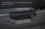 BLACK STITCH 2X FRONT DOOR HANDLE LEATHER COVERS FITS HYUNDAI TERRACAN 01-06