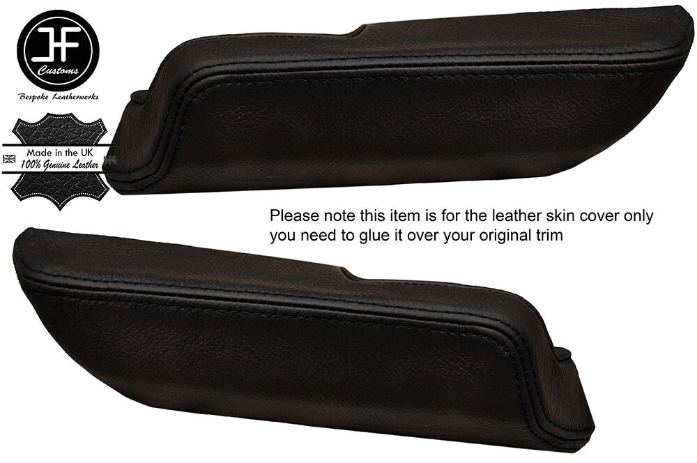 BLACK STITCH 2X REAR DOOR ARMREST LEATHER COVERS FITS BMW 3 SERIES E30 SALOON