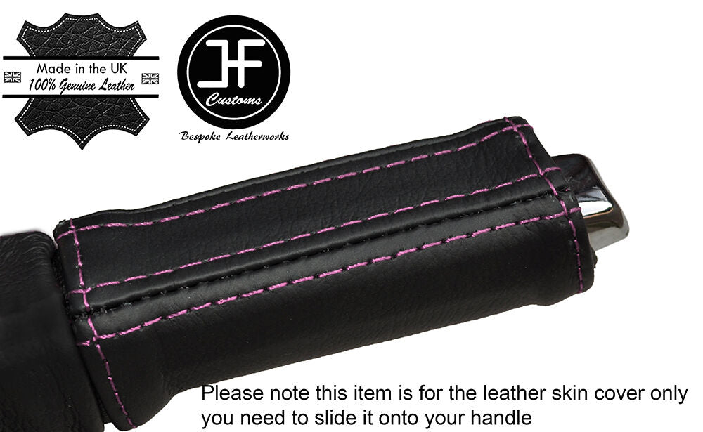 PINK STICH HANDBRAKE HANDLE LEATHER COVER FITS VAUXHALL OPEL CORSA E 2014-2017