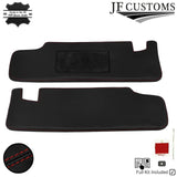 FOR CHEVROLET CAMARO 16-20 D RED CROSS STITCH LEATHER 2X SUN VISOR COVERS