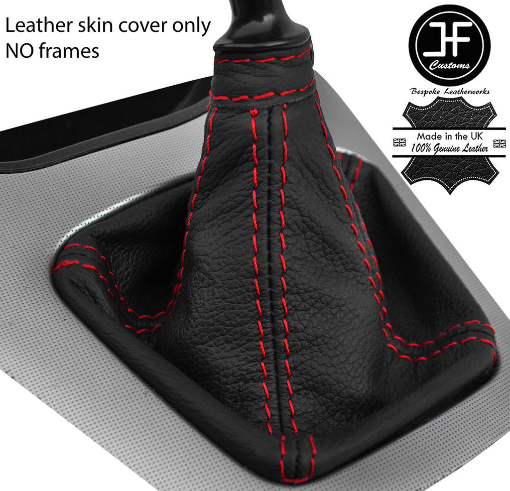 RED STITCHING TOP GRAIN LEATHER GEAR GAITER FITS HYUNDAI TUCSON 2004-2012