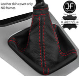RED STITCHING TOP GRAIN LEATHER GEAR GAITER FITS HYUNDAI TUCSON 2004-2012