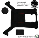 RED STITCH LUXE SUEDE HEADLINER SUN ROOF COVER FOR BMW E30 81-92 SALOON