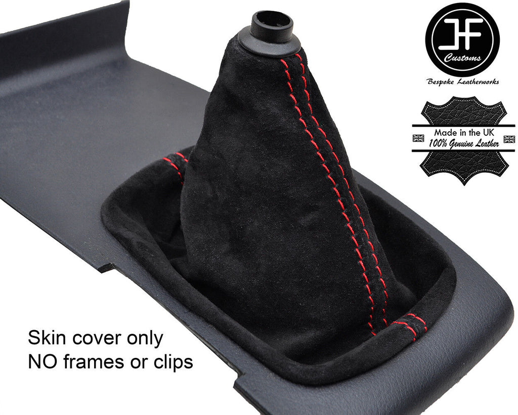 RED STITCHING REAL SUEDE MANUAL GEAR GAITER FITS AUDI A6 C5 1998-2004 CUSTOM NEW