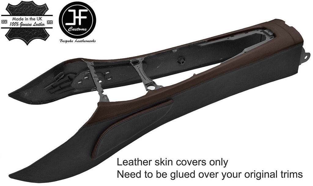 BLACK & BROWN REAL LEATHER CENTRE CONSOLE TUNNEL COVER FOR BMW Z4 E85 E86 03-09