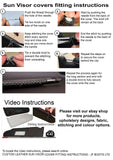 BLACK CROSS STITCH 2X SUN VISOR LEATHER COVERS FOR MERCEDES VITO W447 15-20 JF2