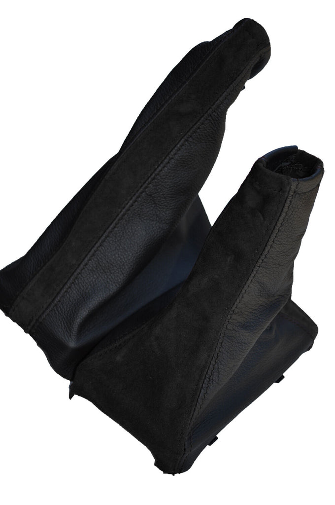 BLACK LEATHER BLACK PU SUEDE FITS CORSA C GEAR BOOT STICK GAITER HANDBRAKE SET