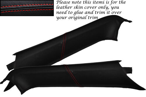 RED STITCH FITS PORSCHE BOXSTER 987 05-12 2X WINDSCREEN A PILLAR LEATHER COVERS