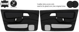 BLACK STITCH 2X FRONT DOOR CARD LEATHER COVERS FOR FORD SIERRA RS COSWORTH JF1