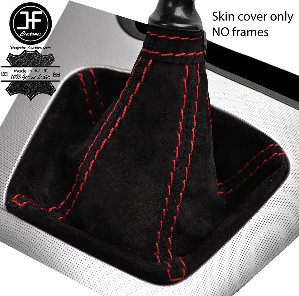 RED STITCHING REAL SUEDE MANUAL GEAR GAITER FITS HYUNDAI TUCSON 2004-2012