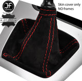 RED STITCHING REAL SUEDE MANUAL GEAR GAITER FITS HYUNDAI TUCSON 2004-2012