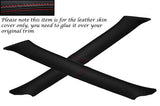 RED STITCH 2X WINDSCREEN A PILLAR LEATHER COVERS FITS FORD ESCORT MK6 MK7