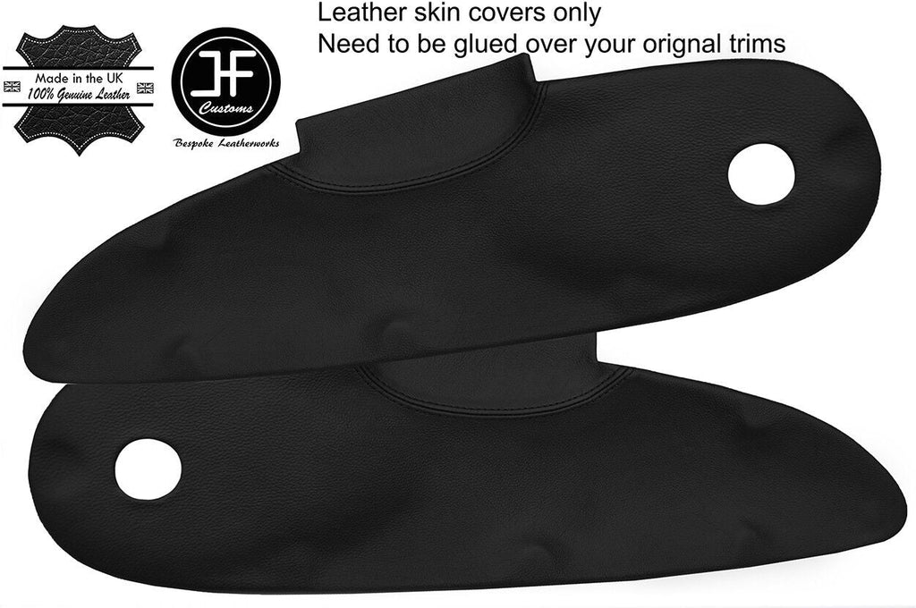 BLACK REAL LEATHER 2X DOOR CARD TRIM COVERS FOR LOTUS ELISE S1 96-01 STYLE 2