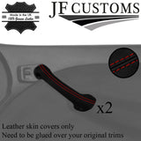 D RED STITCH LEATHER 2X FRONT DOOR HANDLE COVER FOR ROVER 45 MG ZS 99-05 JF1
