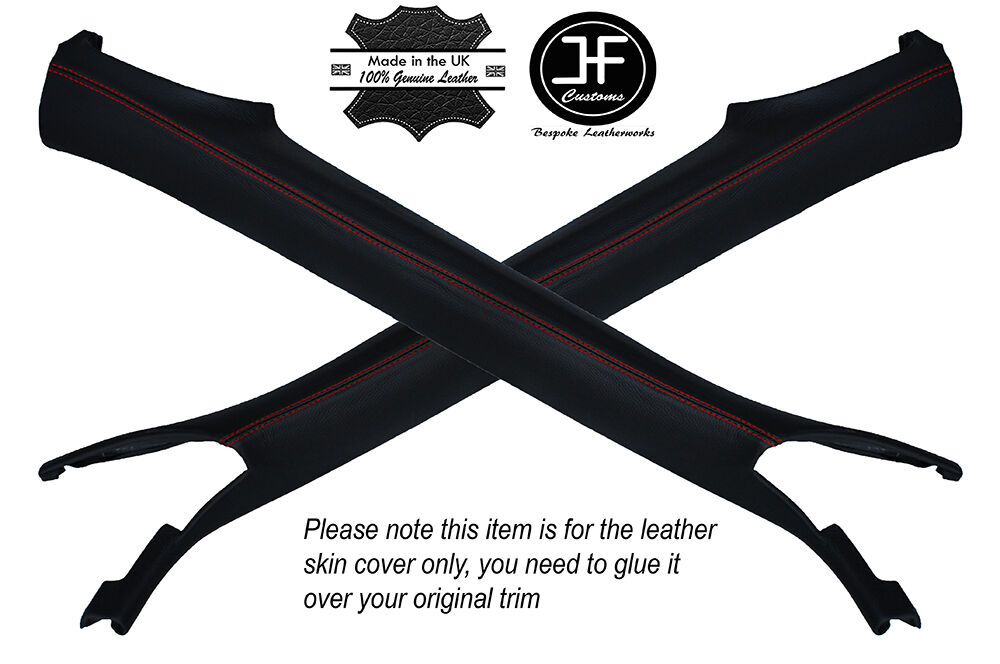 RED STITCHING 2X A PILLARS LEATHER COVERS FITS CAMARO TRANS AM FIREBIRD 93-02
