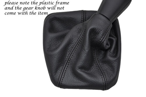 BLACK STITCHING FITS SKODA YETI 2009-2013+ LEATHER GEAR GAITER ONLY CUSTOM NEW