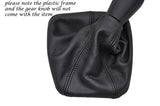 BLACK STITCHING FITS SKODA YETI 2009-2013+ LEATHER GEAR GAITER ONLY CUSTOM NEW