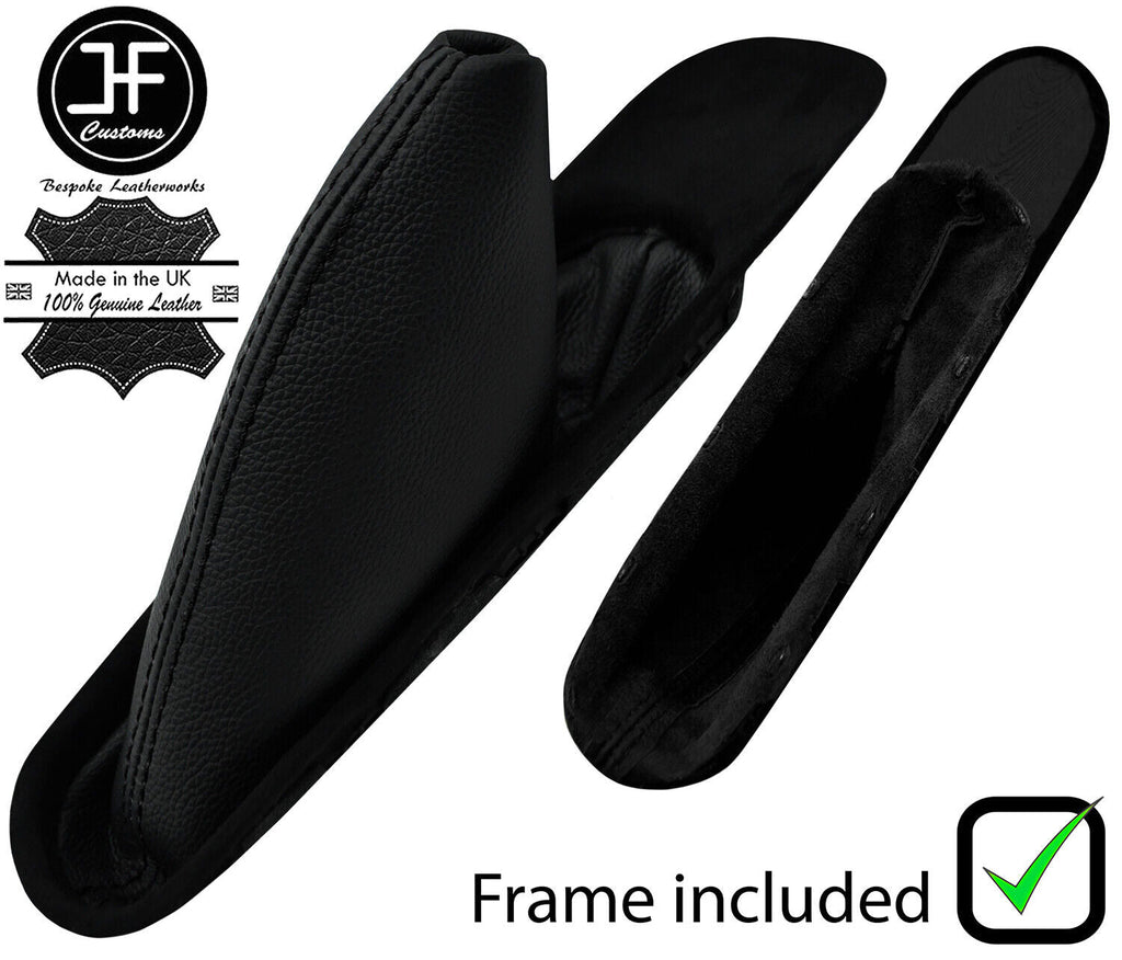 BLACK STITCH LEATHER SUEDE HANDBRAKE GAITER+FRAME FOR MINI R55 R56 R57 07-14