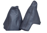 BLACK STITCH FITS ASTRA H MK5 GEAR & HANDBRAKE GAITER REAL GREY LEATHER