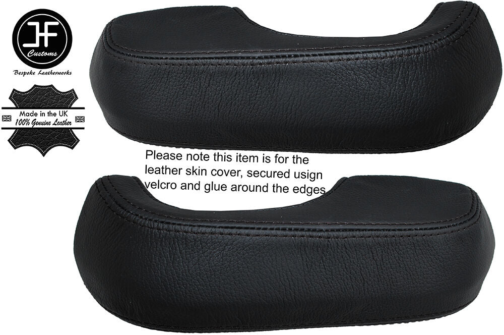 BLACK STITCHING 2X REAR DOOR HANDLE ARMREST COVERS FITS BMW 5 SERIES E28 81-87