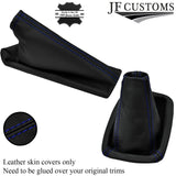 BLUE STITCH LEATHER GEAR HANDBRAKE GAITER FOR VAUXHALL CORSA E 2014-2019