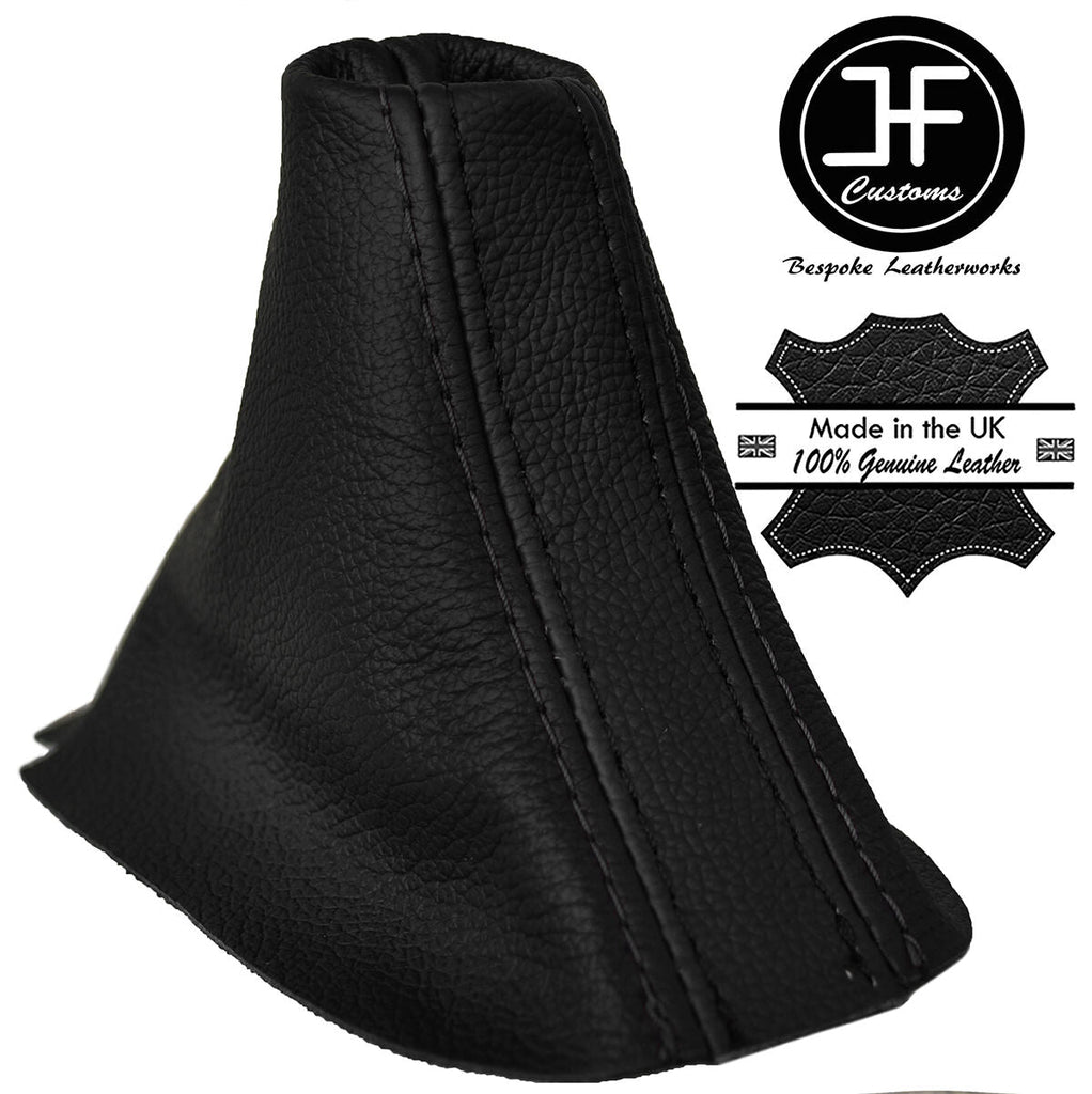 BLACK & BLACK REAL LEATHER MANUAL GEAR GAITER FITS FORD MUSTANG 2015-2017