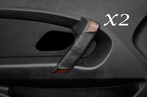 BLACK STITCH FITS BMW 3 SERIES E46 COMPACT 99-05 2X DOOR HANDLE SKIN COVERS