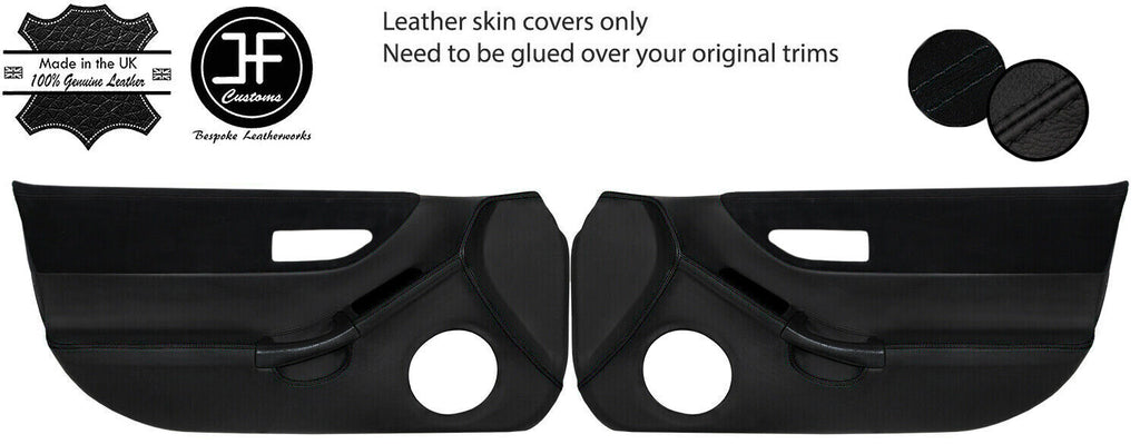 BLACK STITCH 2X FULL DOOR CARD LEATHER&SUEDE COVERS FOR HONDA CRX DEL SOL 92-97